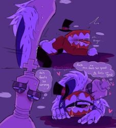 2boys caine_(the_amazing_digital_circus) crying doggy_style dominant_male kinger_(the_amazing_digital_circus) penetration size_difference the_amazing_digital_circus