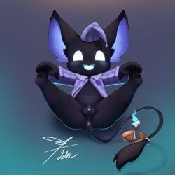 1:1 2026 3_toes 4_fingers absurd_res accessory anthro anus avian balls barefoot beak big_ears biped black_balls black_beak black_body black_fur black_pawpads black_penis black_tail black_tail_tuft blue_anus blue_glans blush blush_lines bottomless bottomless_anthro bottomless_male butt candle candlestick chain_accessory chimera claws clock clothed clothed_anthro clothed_male clothing crescent_moon deadlock_(game) dream_creature empty_eyes feet finger_claws fingers flaccid foreskin fur genitals glans glowing glowing_anus glowing_eyes glowing_genitalia glowing_glans glowing_inner_ear gryphon hand_on_foot hand_on_own_foot happy hat headgear headwear hi_res hindpaw holding_candle holding_object holding_object_with_tail humanoid_genitalia humanoid_penis leaning leaning_backward legs_up looking_at_viewer lotte_cherman male male_anthro moon mythological_avian mythological_creature mythology narrowed_eyes navel nightcap open_beak open_clothing open_mouth open_topwear pajamas pattern_clothing pattern_hat pattern_headgear pattern_headwear pattern_pajamas pattern_topwear pawpads paws penis perineum pocketwatch presenting presenting_anus presenting_balls presenting_hindquarters presenting_penis purple_clothing purple_hat purple_headwear purple_inner_ear purple_pajamas purple_topwear rem_(deadlock) semi-anthro simple_background sitting sleepwear slightly_chubby slightly_chubby_anthro slightly_chubby_male small_claws smile smiling_at_viewer solo spread_arms spread_legs spreading tail tail_anus tail_tuft toes topwear tuft unretracted_foreskin valve watch white_blush white_eyes