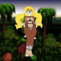 1:1 absurd_res anthro badoodlezzz clothing donkey_kong_(series) female fishnet_clothing haplorhine hi_res mammal monkey nintendo nipples primate solo tiny_kong