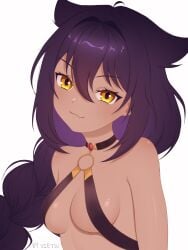 cat_ears dark-skinned_female fanart hi_res jahy jahy-sama_wa_kujikenai! purple_hair smug_face yellow_eyes
