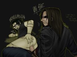 anal anal_sex awkward_situation big_penis disgusted disgusted_look fat_ass fat_butt fat_cock fat_male gay_anal gay_sex leaning_back leather_clothing necrophilia pants_down postal_(series) postal_dude puking self_harm_scars selfship snot_bubble undead undead_male zombeeff zombie zombie_boy