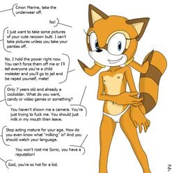 3pac anthro color english_text female female_only flat_chest front_view fur furry marine_the_raccoon nipples raccoon smile solo sonic_(series) standing tagme text topless