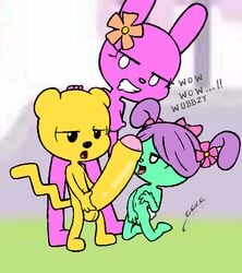 artist_signature black_text color colored cub daizy female garabatoz male naked naked_female naked_male nick_jr nickelodeon nude nude_female nude_male outdoor_nudity outdoors outside penis text white_background widget wow!_wow!_wubbzy! wubbzy yellow_penis