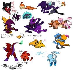 2009 charmeleon color fire lucario mew nintendo pokemon pokemon_(species) sableye straight_hair tagme tail tail_fire vulpix