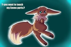 1boy anus balls blush cute eevee fur furry_ears furry_tail male nervous pokemon shy solo soubiglowheart tagme tail