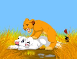 anal anal_sex anthro crossover cub disney fur furry kimba kimba_the_white_lion lion male male_only multiple_males simba the_lion_king white_fur yaoi young