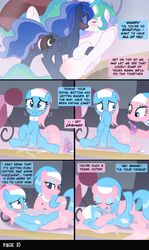 alicorn aloe_(mlp) animal blush dialogue earth_pony english_text equine female female_only friendship_is_magic fur horn horse incest kissing lotus_blossom masturbation multiple_females my_little_pony nude pony princess_celestia_(mlp) princess_luna_(mlp) pussy_juice rubbing sibling siblings sister sisters spa sweat text twincest twins unknown_artist voyeur wings yuri