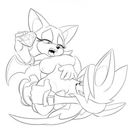 anthro bat breasts chaos_emerald female fur furry insertion line_art male monochrome nipples penis ravnic rouge_the_bat sex sonic_(series) sonic_the_hedgehog_(series) straight tagme vulva