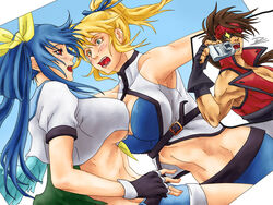 2girls camera clothed dizzy_(guilty_gear) female guilty_gear ky_kiske rule_63 sol_badguy