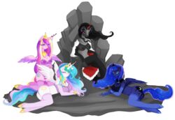 4girls anthro anthrofied breasts cyahna friendship_is_magic king_sombra_(mlp) lingerie multiple_girls my_little_pony nipples princess_cadance_(mlp) princess_celestia_(mlp) princess_luna_(mlp) queen_umbra_(mlp) rule_63 smooth_skin topless topless_female