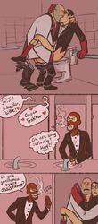 2d 3boys anal_penetration anal_sex balaclava bathroom_stall bowtie cigarette comic erection gay glasses gloves heavy_(team_fortress_2) heavy_weapons_guy human human_male human_only kissing male male_focus male_only medic medic_(team_fortress_2) pants_around_one_leg pants_down sarcasmosaur sink smoke smoking socks_and_shoes spy spy_(team_fortress_2) suspended_congress team_fortress_2 toilet washing_hands