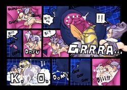 clothing comic cum darkstalkers kuromaru kuromaru_(mugen) m.u.g.e.n penis q-bee tagme vore