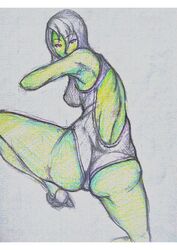 banjo-kazooie color female female_only game_over_gruntilda green_skin gruntilda rareware sketch solo