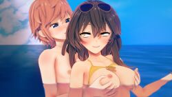 3d artist_request bedroom_eyes best_friends besties blue_eyes breasts brown_hair c_cup childhood_friend childhood_friends coral_pink_hair cute_male doki_doki_literature_club edit edited female femc_(doki_doki_literature_club) grinning_at_partner groping_breasts groping_from_behind hair_down holding_breasts horny_female hot_girl hungry_eyes koikatsu letting_it_happen looking_back_at_partner male mc_(doki_doki_literature_club!) medium_breasts nice_tits ocean rule_63 sayori_(doki_doki_literature_club) shy_male squeezing_breasts sunglasses_on_head swimming tagme wanting_to_fuck water yellow_eyes