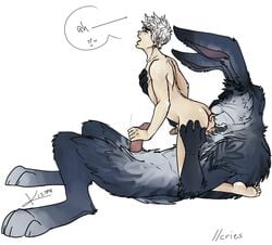 2boys anilingus artist_request boner bunnymund dreamworks easter_bunny easter_bunny_(rise_of_the_guardians) erection furry gay handjob human interspecies jack_frost male male_only multiple_males nude paramount_pictures penis rimjob rimming rise_of_the_guardians size_difference tagme yaoi