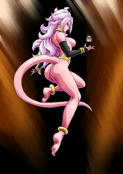 absurdres android_21 ass diegodkan dragon_ball dragon_ball_fighterz female highres long_hair majin_android_21 monster_girl pink_skin tail