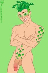 1boy abs balls deuce_gorgon gostosos green_hair male male_only monster_high penis snakes tagme