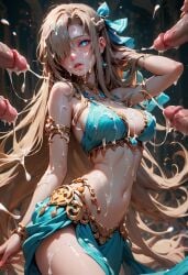 1girls ai_generated belly_dancer cum empty_eyes female yuuki_asuna