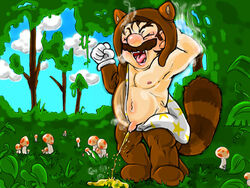 1boy alternate_version_available forest gay male male_only mario mario_(series) pee peeing solo super_mario_3d_land tagme tanooki_mario tanooki_suit u_gocco video_games