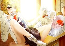 akko_oohashi cherryinthesun girl_friends kneehighs loose_socks mari_kumakura socks tagme white_socks