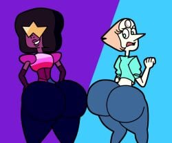 2girls cartoon_network comparing female garnet_(steven_universe) gem_(species) pearl_(steven_universe) steven_universe tensiisphere