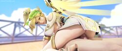 1boy 1girls 3d alternate_costume animated ass blender blizzard_entertainment blonde_hair cawneil cowgirl_position erection female large_penis light_skin male mercy overwatch pale-skinned_female pale-skinned_male pale_skin penis sex sound straight tagme vaginal_penetration video white_skin winged_victory_mercy