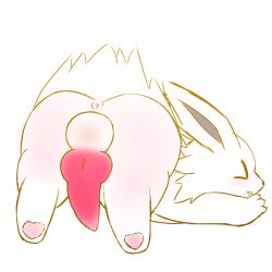 animal_genitalia animal_penis anus ass ass_up big_butt big_penis blush bmq canid canine canine_genitalia canine_penis eeveelution feral generation_1_pokemon genitals hi_res jolteon knot male mammal nintendo penis pokemon pokemon_(species) slightly_chubby solo thick_thighs