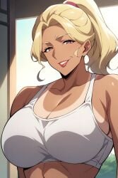 ai_generated breasts breasts_bigger_than_head bunny_ears cleavage collarbone elderly_female female gilf grandmother huge_breasts mature_female milf mommy older_female solo ultrahentaisai