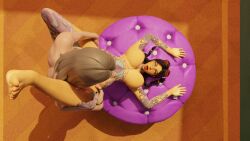 2girls big_breasts eating_pussy feet feet_up fortnite jules_(fortnite) victoria_saint