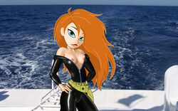 1girls bodysuit disney female female_only fitzoblong human killryde kim_possible kimberly_ann_possible nipples solo tagme