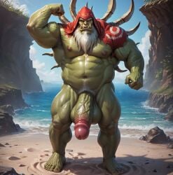 1boy abs ai_generated armpit_hair armpits balls bara beard big_balls big_muscles big_nipples big_pecs big_penis booster_rex daddy dilf erect_nipples erection feet flexing gay green_body gul'dan huge_balls huge_cock huge_muscles huge_nipples huge_pecs humanoid hunk muscular muscular_humanoid muscular_male navel nipples nude orc pecs penis pointy_ears pubic_hair solo sweat tusks warcraft white_hair