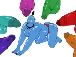 bara blue_skin gay genie_(aladdin) male on_all_fours self_upload toony