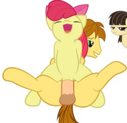 1boy 1girls apple_bloom_(mlp) brown_hair closed_eyes duo female friendship_is_magic green_eyes horsecock looking_pleasured male my_little_pony open_mouth penetration red_hair sex smile vaginal_penetration wild_fire_(mlp)