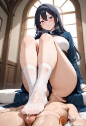 1boy 1girl1boy 1girls ai_generated between_legs cock_between_legs dominant dominant_female domination face_fucking facesitting female femdom femdomfantasyai forced highres human original_character ruined_orgasm sitting sitting_on_person submissive_male torture