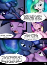 2015 anthro anthrofied comic dialogue english_text equine female friendship_is_magic futatwi mammal my_little_pony princess_cadance_(mlp) princess_celestia_(mlp) princess_luna_(mlp) princess_twilight_sparkle_(mlp) suirano temptation_(suirano) text twilight_sparkle_(mlp) twiluna yuri