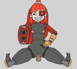 black_body breasts gun_arm horny_female mimi_sentry naked_female red_hair robot robot_girl sentry_(team_fortress_2) sex sex_robot shark_teeth smile team_fortress_2 tf2 vaginal_penetration vaginal_sex you