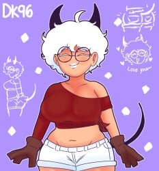 ass big_breasts daisykitty96 demon_girl glasses rala shorts thick thick_thighs