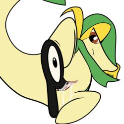 1girls ambiguous_sex clear_background color female interspecies nudity pokemon pokemon_(species) pokemon_only pussy sexless sildre snivy unown vulva