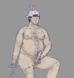 aqua_teen_hunger_force body_hair chubby_male humanized male_only master_shake masturbation messy penis pepedeawolf self_upload sketch