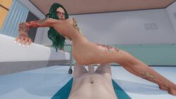 1boy 1boy1girl 1girls 3d animated cowgirl_position grand_theft_auto_v green_hair honey_select_2 male_pov mp4 naked nopixel nude oiled oiled_body onx piercing pov quimbley_hayabusa riding sex shiny_skin tagme tan-skinned_female tan_body tattoo tattoos video