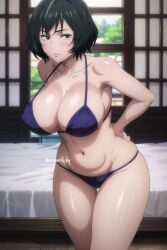 ai_generated arisato_yu big_breasts bikini jujutsu_kaisen thick_thighs zenin_mai