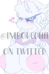 abigail_(imboredhh) absurd_res alolan_form alolan_ninetales anthro big_breasts blue_body blue_fur breasts female fur generation_7_pokemon heart_symbol hi_res imboredhh inverted_nipples mostly_nude nintendo nipples pokemon pokemon_(species) regional_form_(pokemon) simple_background solo watermark white_background