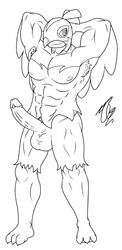 1boy 3_toes abs anthro armpit_hair armpits arms_behind_head arms_up artist_signature avian balls ballsack belly biceps big_penis big_testicles black_and_white claws dg254 erection feet flexing foreskin foreskin_folds hawlucha humanoid_penis intact looking_away male male_nipples male_only male_pubic_hair mask miguel muscles muscular_male navel nintendo nude_male original_character pecs penis pokémon_(species) pokemon pokemon_xy pose retracted_foreskin scrotum smile smirk smooth_penis solo standing testicles text uncut video_games white_background