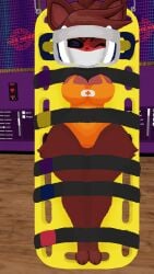 anthro bondage cally3d cosplay cryptiacurves embarrassed female fexa five_nights_at_freddy's foxy_(cally3d) foxy_(fnaf) fredina's_nightclub lifeguard pose