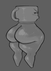 ass ass_focus big_ass big_butt big_thighs black_and_white blueruchka butt butt_focus cfmot cuppy_(cmfot) grey_background inanimate monochrome no_color object_show object_shows solo thick thick_ass thick_hips thick_legs thick_thighs twitter_link