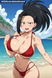 ai_generated aindroidparanoid ass beach big_breasts bikini black_eyes black_hair boku_no_hero_academia bouncing_breasts busty cameltoe from_behind huge_ass huge_breasts large_ass large_breasts large_butt momo_yaoyorozu my_hero_academia narrow_waist ocean outdoors running sand showing_ass stable_diffusion swimsuit wide_hips yaoyorozu_momo