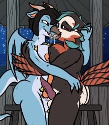 accipitrid accipitriform anthro armpit_hair armpit_tuft avian ball_squish ball_tuft ballhawk balls balls_touching bar beach beach_bar bearded_vulture big_moobs bird bodily_fluids body_hair breast_squish breasts breasts_frottage busty_boy chest_hair chest_tuft deep_kiss dominant dragon duo exhibitionism extreme_french_kiss feminine_male french_kissing frothing frottage frotting fur furry gay gay_male genitals hairy hairy_balls hi_res huge_cock hung_bottom hung_femboy hung_trap kissing knot licking long_tongue magnus_(triladan) makeup making_out male male/male male_only male_with_breasts moobs multiple_boys muscular mythological_creature mythological_scalie mythology nikki_sensei niko_(nikki_sensei) nude_beach old_world_vulture penile penis penises_touching pubes public public_sex saggy_balls saliva scalie sex sex_on_the_beach sloppy_kiss squish submissive tongue tongue_fetish tongue_play tuft vulture