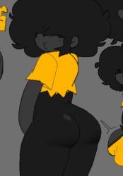 crop_top cute dark_skin femboy male monkey round_ass slim_thick smug_face tight_clothing