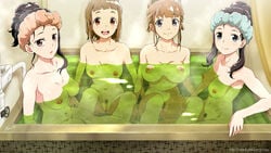 bathing kobuchizawa_shirase miyake_hinata naked nipples nolia pubic_hair pussy shiraishi_yuzuki sora_yori_mo_tooi_basho tamaki_mari uncensored wet