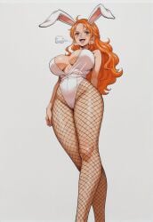 ai_generated alluring almost_naked almost_nude big_breasts blush breasts bubble_ass bubble_butt bunny_costume bunny_ear bunny_ears bunny_girl bunny_suit bunnygirl bunnysuit female female_only fishnet fishnet_legwear fishnets long_hair looking_at_viewer nami nami_(one_piece) one_piece orange_eyes orange_hair post-timeskip seducing seduction seductive seductive_body seductive_eyes seductive_gaze seductive_look seductive_mouth seductive_pose shiny_hair shiny_skin voluptuous voluptuous_female yashin